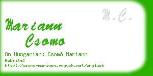 mariann csomo business card
